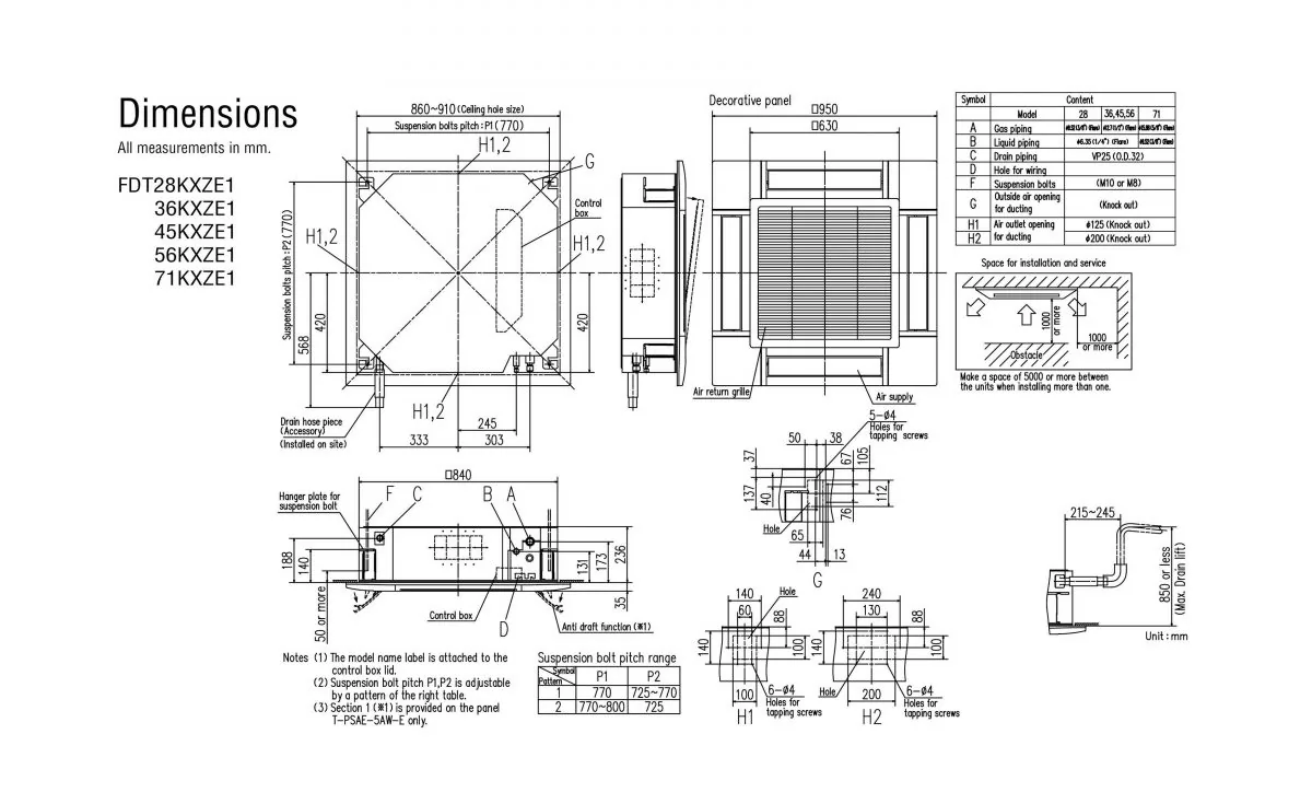 Schema tehnică FDT45KXZE1