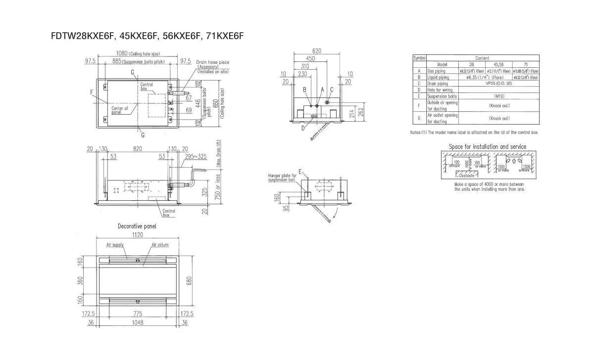 Schema tehnică FDTW45KXE6F