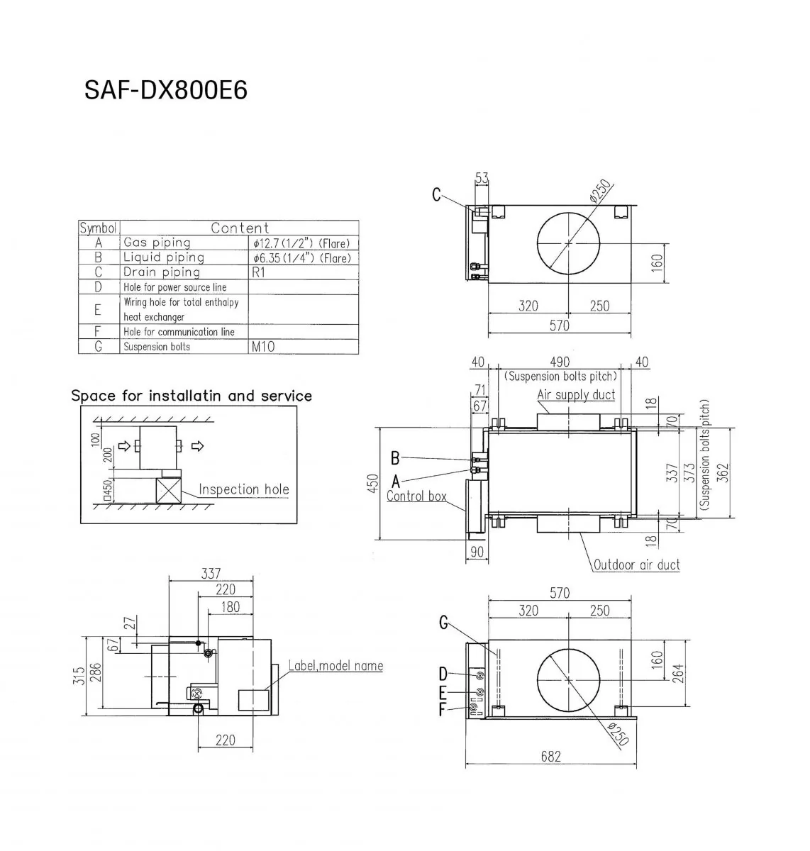 Schema tehnică SAF-DX800E6