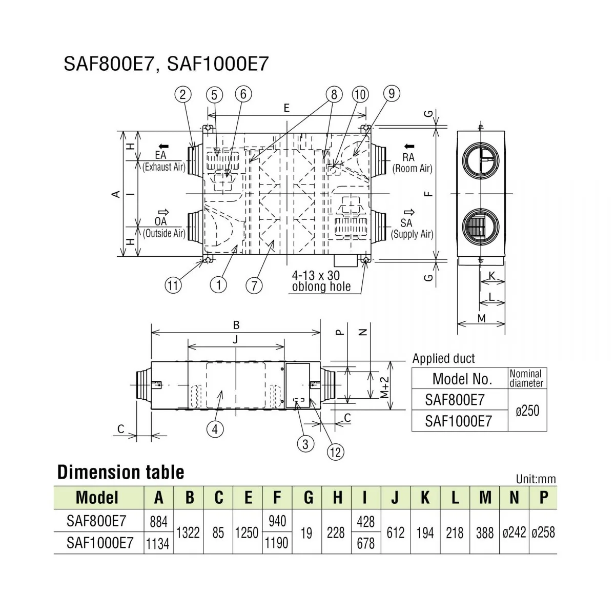 Schema tehnică SAF1000E7