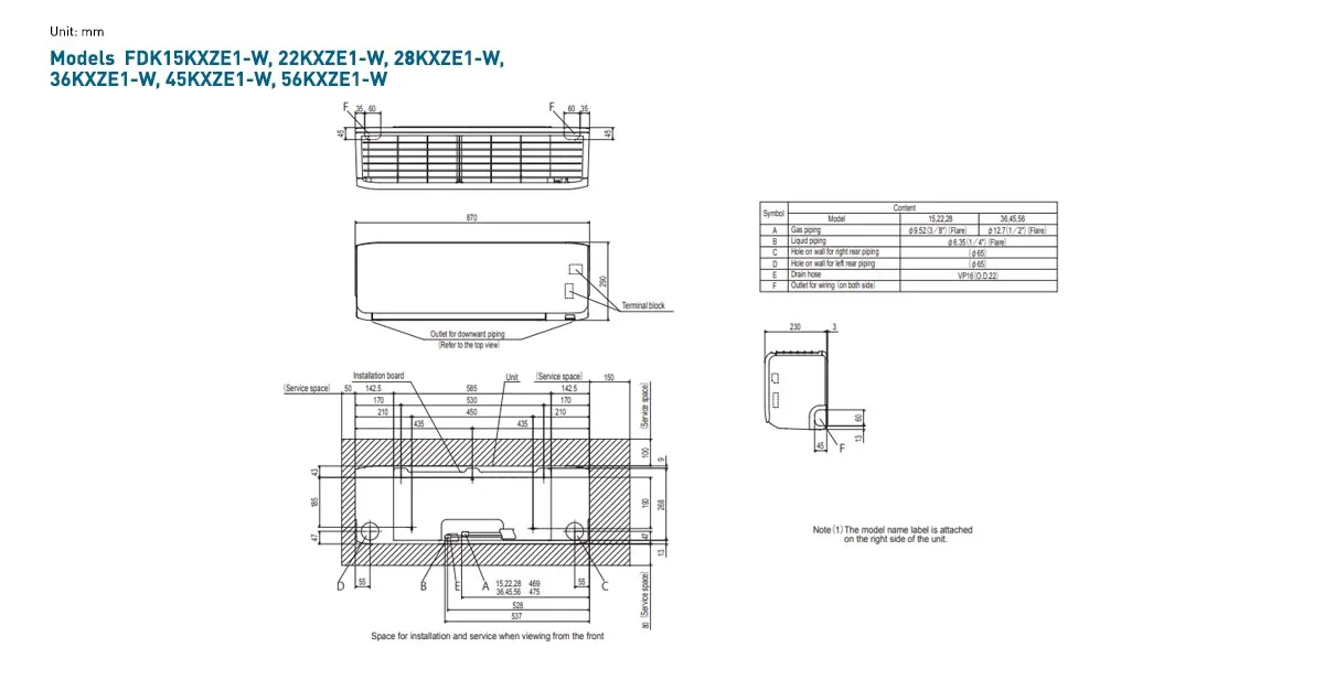 Schema tehnică FDK28KXZE1-W