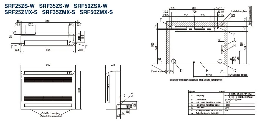 Schema tehnică SRF25ZS-W