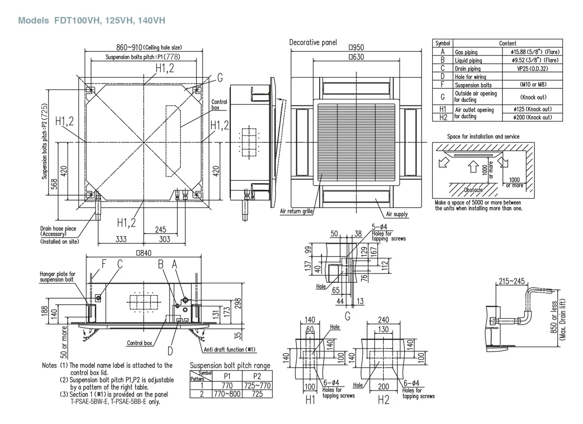 Schema tehnică FDT280VSAWPVH
