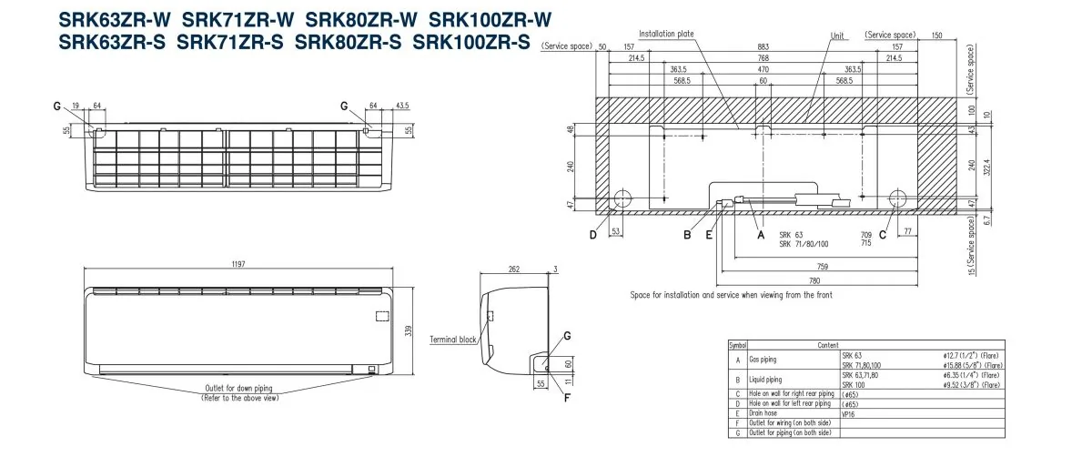 Schema tehnică SRK100ZR-WF / FDC100VNP-W