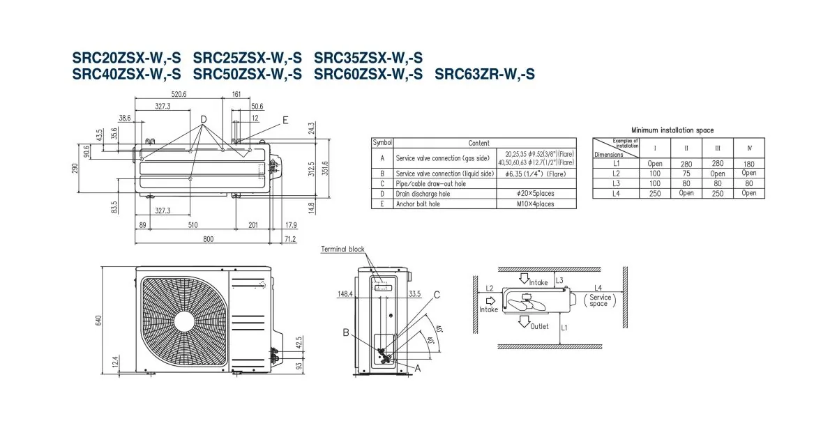 Schema tehnică SRK25ZSX-W / SRC25ZSX-W