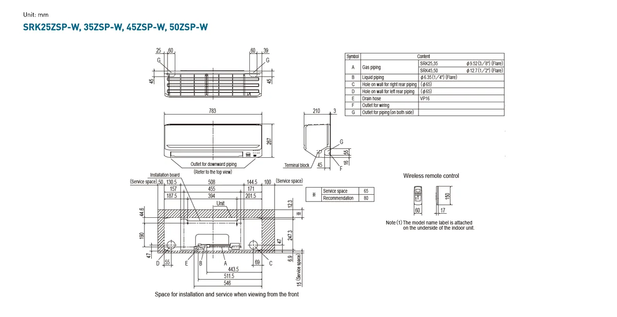 Schema tehnică SRK50ZSP-W / SRC50ZSP-W