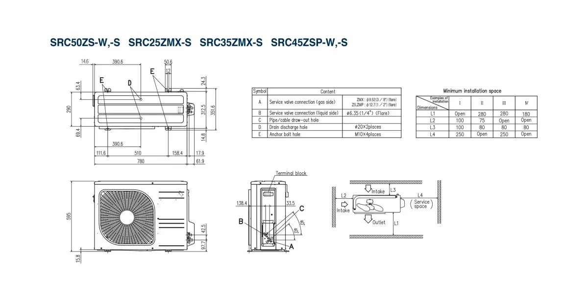 Schema tehnică SRK50ZS-WF / SRC50ZS-W