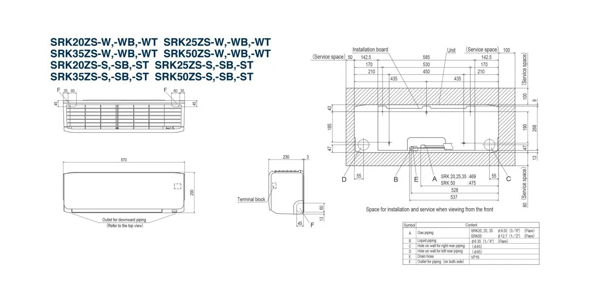 Schema tehnică SRK50ZS-W / SRC50ZS-W