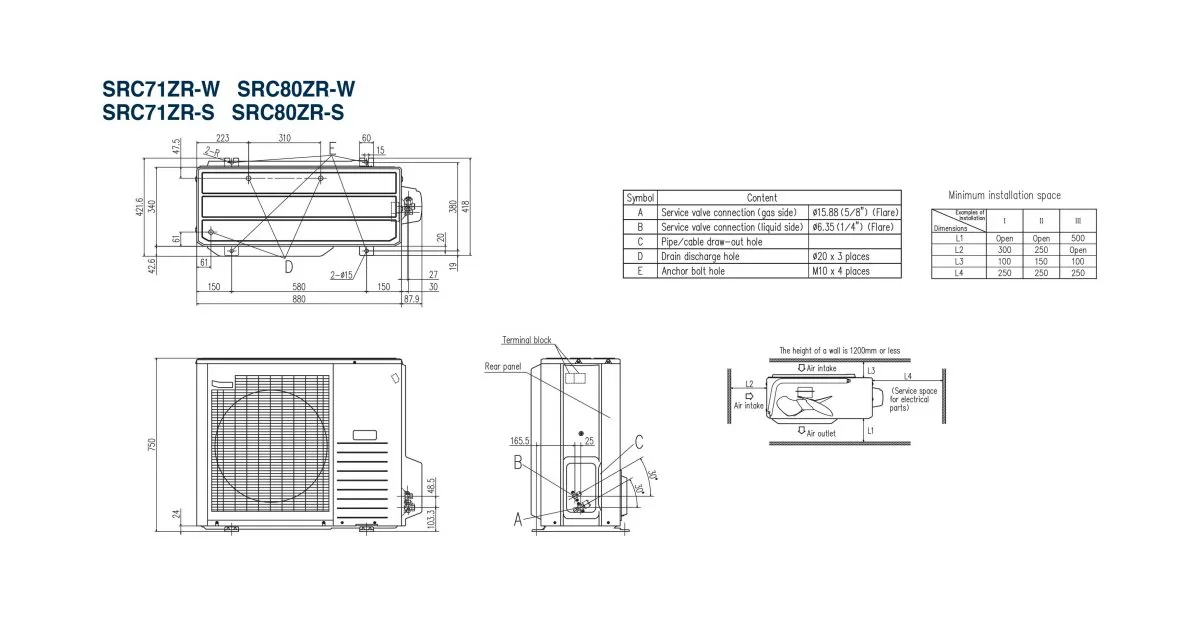Schema tehnică SRK71ZR-WF / SRC71ZR-W