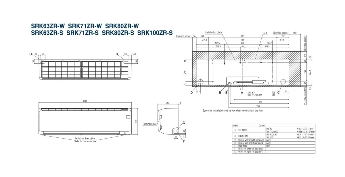 Schema tehnică SRK71ZR-WF / SRC71ZR-W